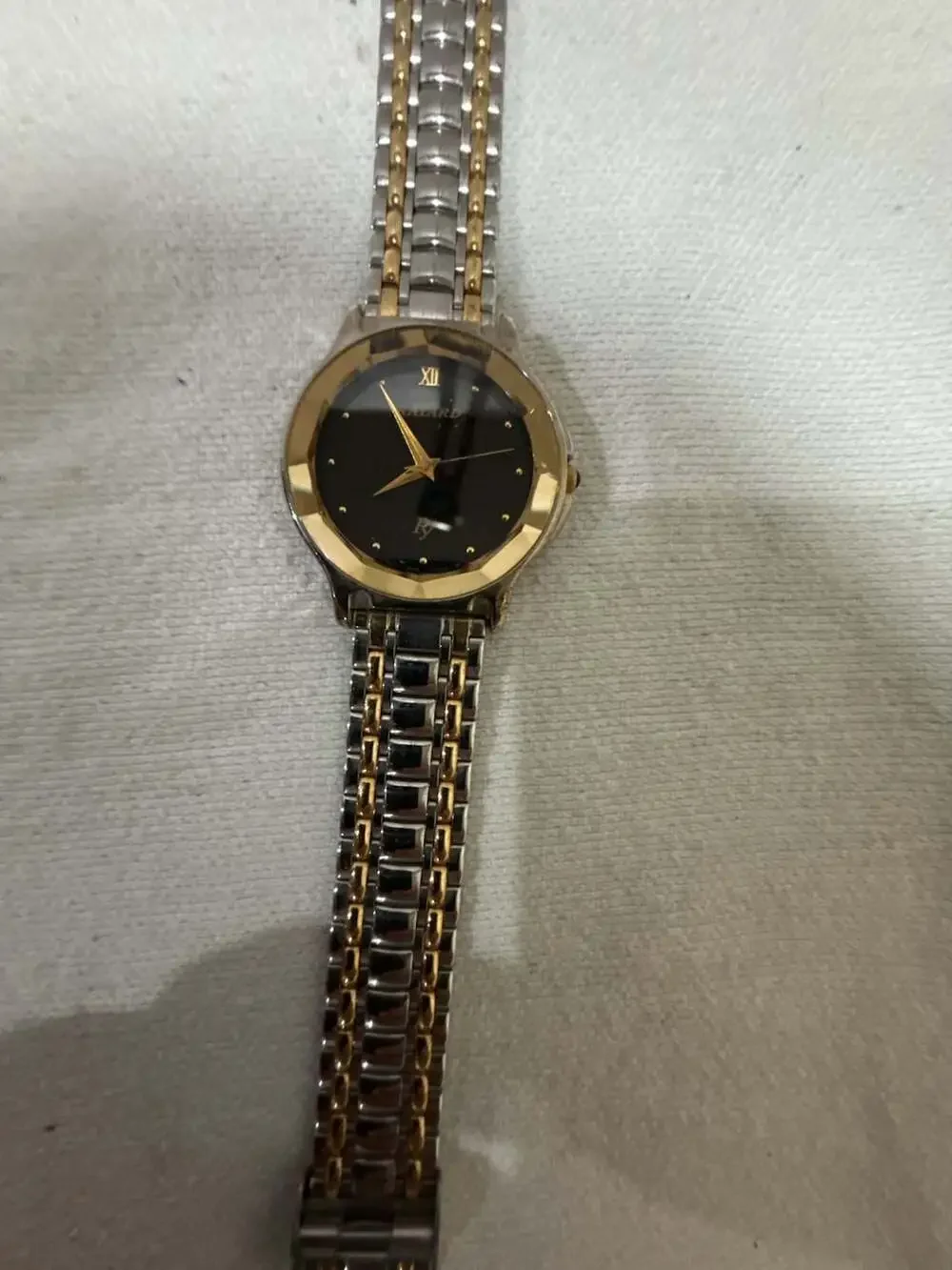 Rayard Quartz Two-Tone Stainless Steel Wrist Watch with Black Dial